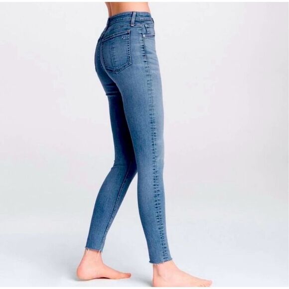 ✨Rag & Bone Nina High Rise Skinny Buttons Frayed Hem Sz 30 Jeans✨ - Picture 4 of 13
